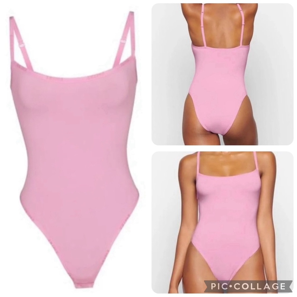 RARE SKIMS Size 4X Bubblegum Pink Logo Bodysuit Top BS-BDY-2005 NWT Kim K